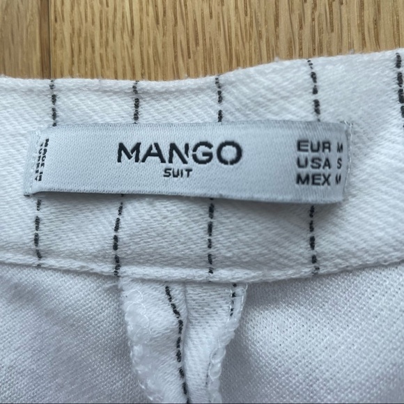 MANGO White & Black Regular Fit Striped Trousers - M - Picture 11 of 16